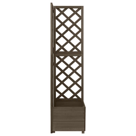 vidaXL Eck-Spalier mit Pflanzkasten Grau 40x40x150cm Massivholz Tanne
