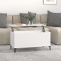 Couchtisch Weiß 90x44,5x45 cm Holzwerkstoff Couchtisch Weiß 90x44,5x45 cm Holzwerkstoff