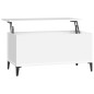 Couchtisch Weiß 90x44,5x45 cm Holzwerkstoff Couchtisch Weiß 90x44,5x45 cm Holzwerkstoff