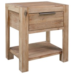 Nachttisch mit Schublade 40x30x48 cm Akazie Massivholz