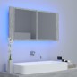 vidaXL LED-Bad-Spiegelschrank Betongrau 90x12x45 cm Acryl vidaXL LED-Bad-Spiegelschrank Betongrau 90x12x45 cm Acryl