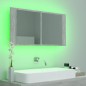 vidaXL LED-Bad-Spiegelschrank Betongrau 90x12x45 cm Acryl vidaXL LED-Bad-Spiegelschrank Betongrau 90x12x45 cm Acryl