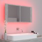 vidaXL LED-Bad-Spiegelschrank Betongrau 90x12x45 cm Acryl vidaXL LED-Bad-Spiegelschrank Betongrau 90x12x45 cm Acryl