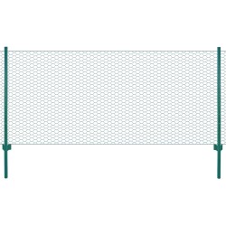 Maschendrahtzaun mit Pfosten Stahl 25 x 1 m Grün