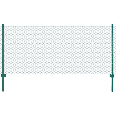 Maschendrahtzaun mit Pfosten Stahl 25 x 1 m Grün