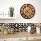 Wanduhr Vintage mit Quarzwerk Holz und Metall 60 cm XXL Wanduhr Vintage mit Quarzwerk Holz und Metall 60 cm XXL