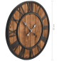 Wanduhr Vintage mit Quarzwerk Holz und Metall 60 cm XXL Wanduhr Vintage mit Quarzwerk Holz und Metall 60 cm XXL