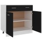 Schubunterschrank Schwarz 80x46x81,5 cm Holzwerkstoff Schubunterschrank Schwarz 80x46x81,5 cm Holzwerkstoff