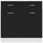 Schubunterschrank Schwarz 80x46x81,5 cm Holzwerkstoff Schubunterschrank Schwarz 80x46x81,5 cm Holzwerkstoff
