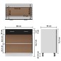 Schubunterschrank Schwarz 80x46x81,5 cm Holzwerkstoff Schubunterschrank Schwarz 80x46x81,5 cm Holzwerkstoff