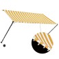 Einziehbare Markise mit LED 250×150 cm Gelb und Weiß Einziehbare Markise mit LED 250×150 cm Gelb und Weiß