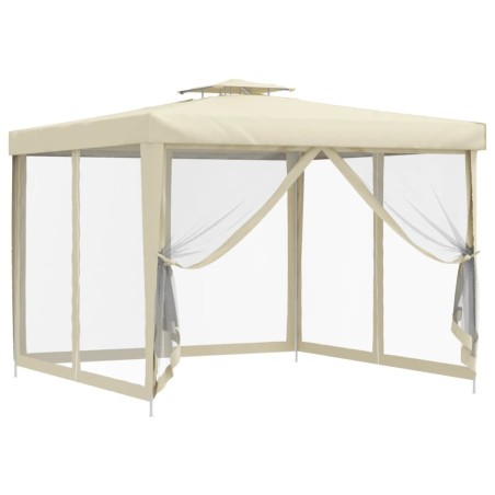 vidaXL Pavillon mit Doppeldach Creme 3x3x2,68 m Stoff
