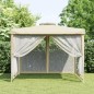 vidaXL Pavillon mit Doppeldach Creme 3x3x2,68 m Stoff vidaXL Pavillon mit Doppeldach Creme 3x3x2,68 m Stoff