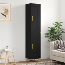 Highboard Schwarz 34,5x34x180 cm Holzwerkstoff
