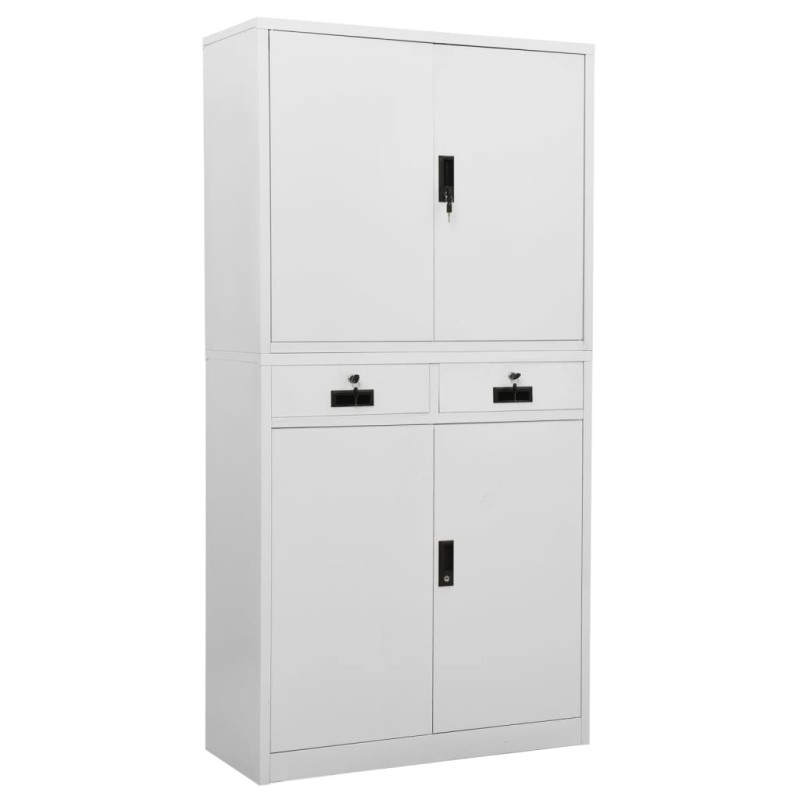 Büroschrank Hellgrau 90x40x180 cm Stahl Büroschrank Hellgrau 90x40x180 cm Stahl