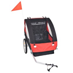 vidaXL Fahrradanhänger Rot und Schwarz 30 kg