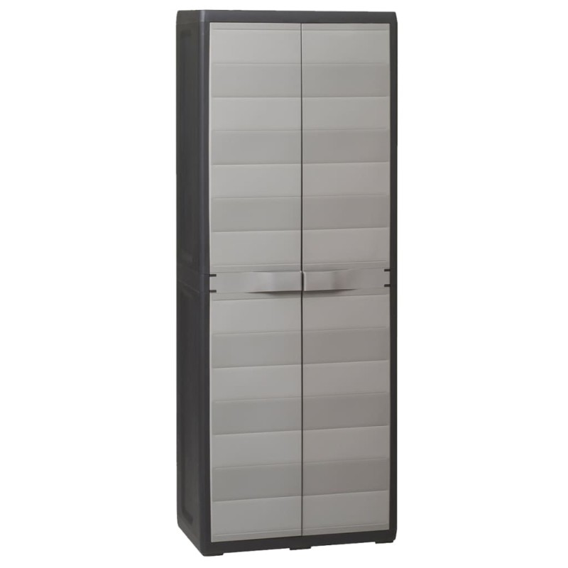 vidaXL Gartenschrank mit 3 Regalböden Schwarz und Grau vidaXL Gartenschrank mit 3 Regalböden Schwarz und Grau