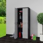 vidaXL Gartenschrank mit 3 Regalböden Schwarz und Grau vidaXL Gartenschrank mit 3 Regalböden Schwarz und Grau