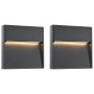 Außenwandleuchten 2 Stk. LED 3W Schwarz Quadratisch Außenwandleuchten 2 Stk. LED 3W Schwarz Quadratisch