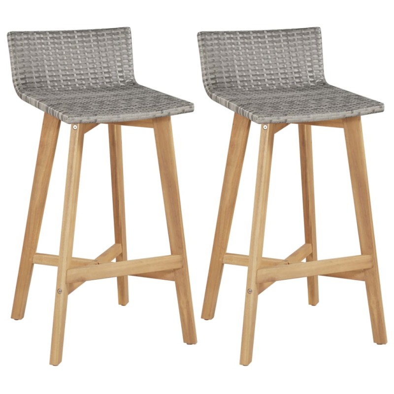 Barhocker 2 Stk. Massivholz Akazie Barhocker 2 Stk. Massivholz Akazie