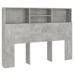 vidaXL Kopfteil mit Ablagen Betongrau 140x19x103,5 cm