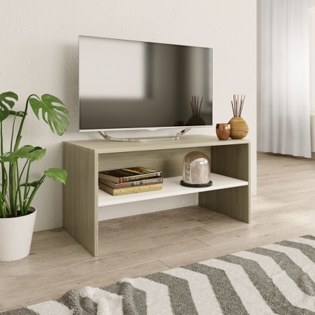 TV-Schrank Weiß Sonoma-Eiche 80x40x40 cm Holzwerkstoff
