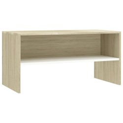 TV-Schrank Weiß Sonoma-Eiche 80x40x40 cm Holzwerkstoff