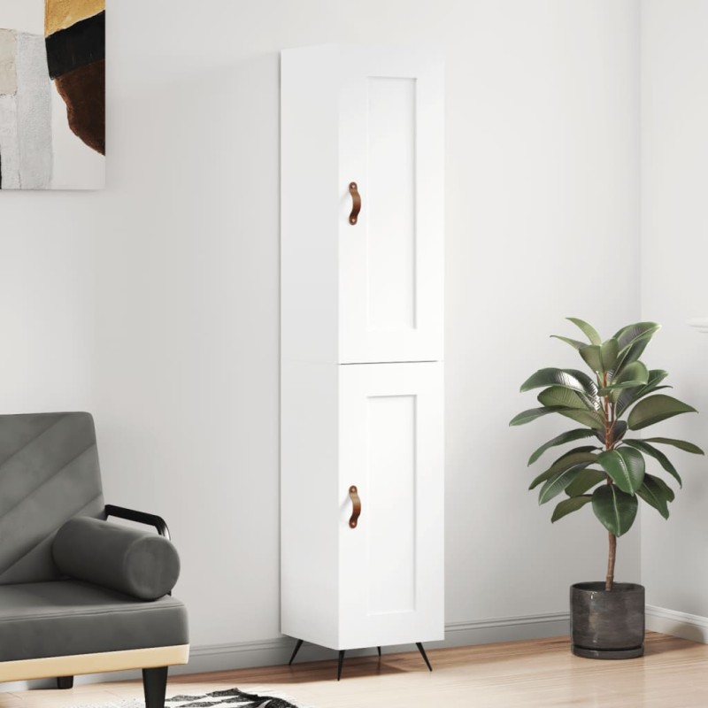 Highboard Weiß 34,5x34x180 cm Holzwerkstoff Highboard Weiß 34,5x34x180 cm Holzwerkstoff
