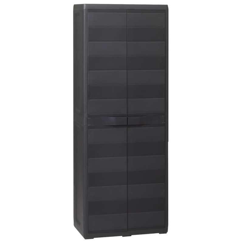 Gartenschrank mit 3 Regalen Schwarz Gartenschrank mit 3 Regalen Schwarz