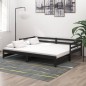 vidaXL Ausziehbares Tagesbett Schwarz Massivholz Kiefer 2x(90x200) cm vidaXL Ausziehbares Tagesbett Schwarz Massivholz Kiefer 2x(90x200) cm