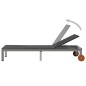 Sonnenliege mit Rollen Poly Rattan Schwarz Sonnenliege mit Rollen Poly Rattan Schwarz