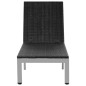 Sonnenliege mit Rollen Poly Rattan Schwarz Sonnenliege mit Rollen Poly Rattan Schwarz