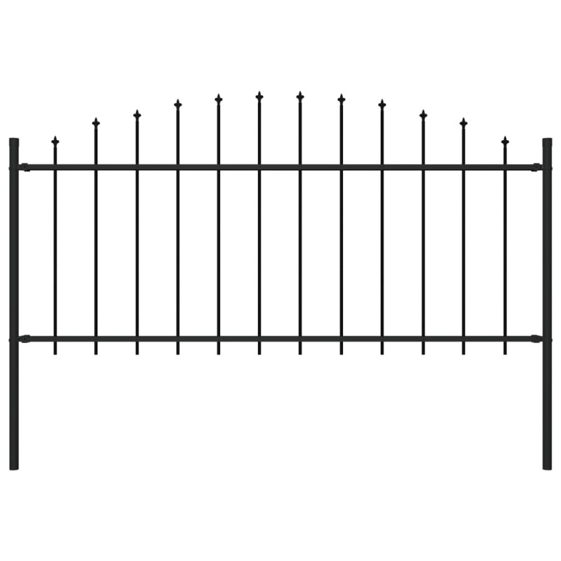 Gartenzaun mit Speerspitzen Stahl (0,5 - 0,75) x 1,7 m Schwarz Gartenzaun mit Speerspitzen Stahl (0,5 - 0,75) x 1,7 m Schwarz