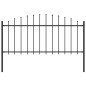 Gartenzaun mit Speerspitzen Stahl (0,5 - 0,75) x 1,7 m Schwarz Gartenzaun mit Speerspitzen Stahl (0,5 - 0,75) x 1,7 m Schwarz
