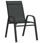 Stapelbare Gartenstühle 6 Stk. Schwarz Textilene Stapelbare Gartenstühle 6 Stk. Schwarz Textilene