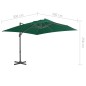 Ampelschirm mit Aluminium-Mast Grün 300x300 cm Ampelschirm mit Aluminium-Mast Grün 300x300 cm