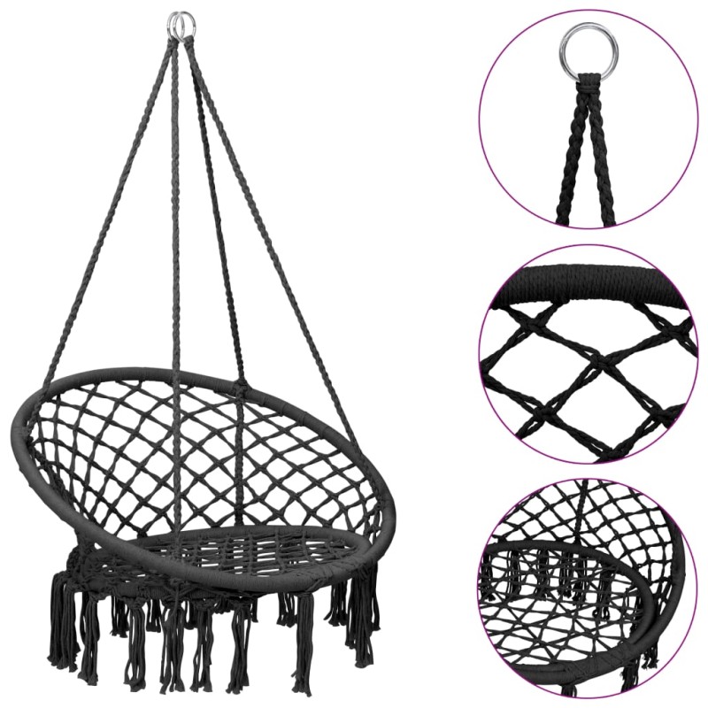 vidaXL Hängesessel 80 cm Anthrazit vidaXL Hängesessel 80 cm Anthrazit