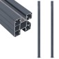 Zaunpfosten 2 Stk. Dunkelgrau 185 cm Aluminium Zaunpfosten 2 Stk. Dunkelgrau 185 cm Aluminium