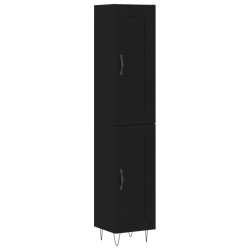 Highboard Schwarz 34,5x34x180 cm Holzwerkstoff