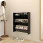 Wand-Schuhschrank Schwarz 80x18x90 cm Holzwerkstoff Wand-Schuhschrank Schwarz 80x18x90 cm Holzwerkstoff