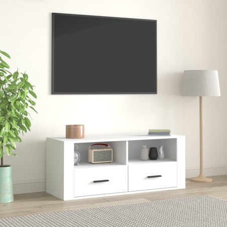 vidaXL TV-Schrank Weiß 100x35x40 cm Holzwerkstoff
