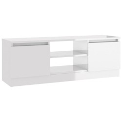 TV-Schrank mit Tür Hochglanz-Weiß 102x30x36 cm
