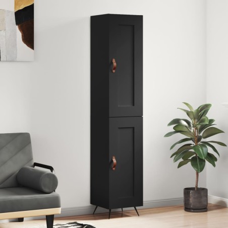 Highboard Schwarz 34,5x34x180 cm Holzwerkstoff