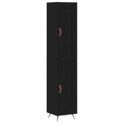 Highboard Schwarz 34,5x34x180 cm Holzwerkstoff