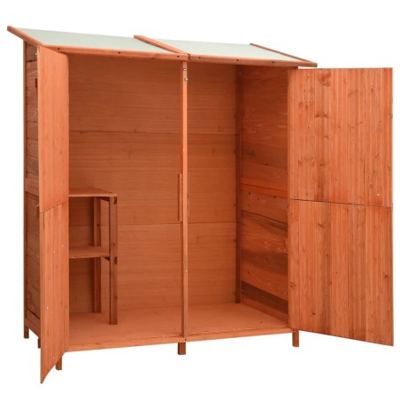 vidaXL Geräteschuppen 136x75x160 cm Tanne Massivholz