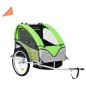 vidaXL 2-in-1 Fahrradanhänger und Kinderwagen Grün und Grau vidaXL 2-in-1 Fahrradanhänger und Kinderwagen Grün und Grau