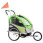 vidaXL 2-in-1 Fahrradanhänger und Kinderwagen Grün und Grau vidaXL 2-in-1 Fahrradanhänger und Kinderwagen Grün und Grau