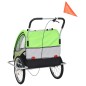 vidaXL 2-in-1 Fahrradanhänger und Kinderwagen Grün und Grau vidaXL 2-in-1 Fahrradanhänger und Kinderwagen Grün und Grau