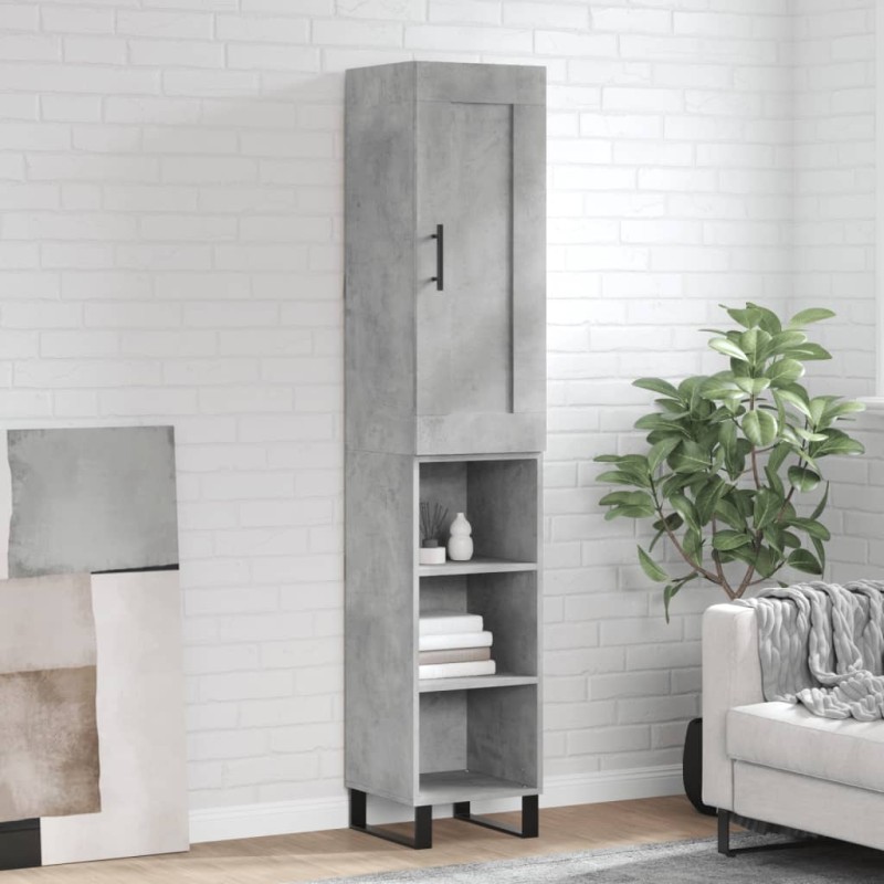 Highboard Betongrau 34,5x34x180 cm Holzwerkstoff Highboard Betongrau 34,5x34x180 cm Holzwerkstoff