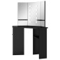 vidaXL Eck-Schminktisch mit LED Schwarz 111x54x141,5 cm vidaXL Eck-Schminktisch mit LED Schwarz 111x54x141,5 cm